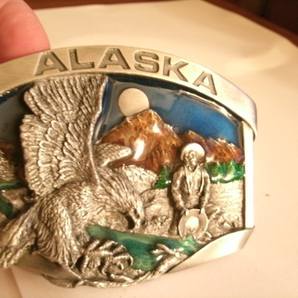 1984 heavy metal belt buckle.